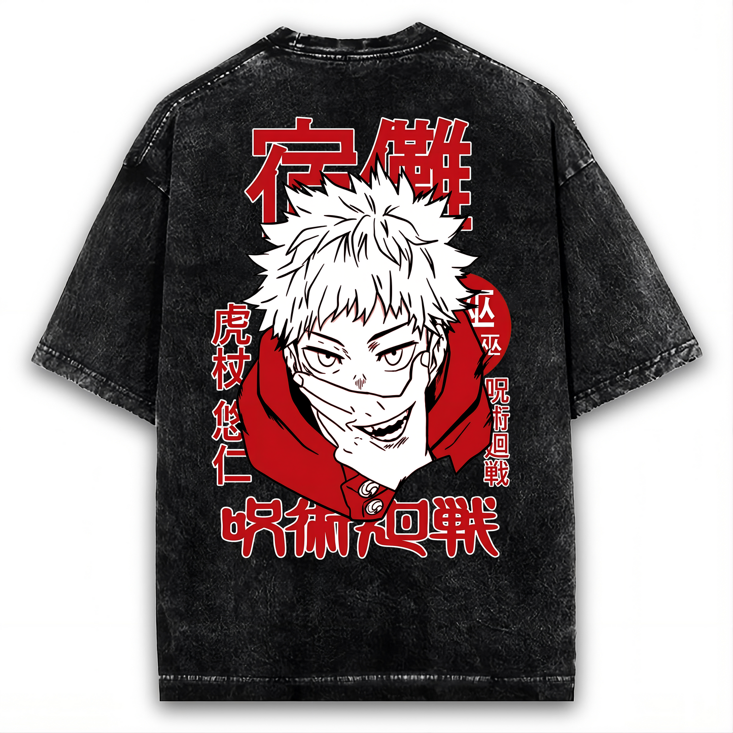 2-SIDED ITADORI YUJI - JUJUTSU KAISEN OVERSIZED WASHED TEE