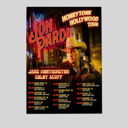 Jon Pardi Honkytonk Hollywood Tour TX Size 24''x36''