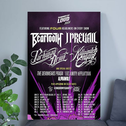 Summer of Loud Tour 2025 Poster Rock Music Event Concert Wall Art Print Retro Style - Size 24''x36''