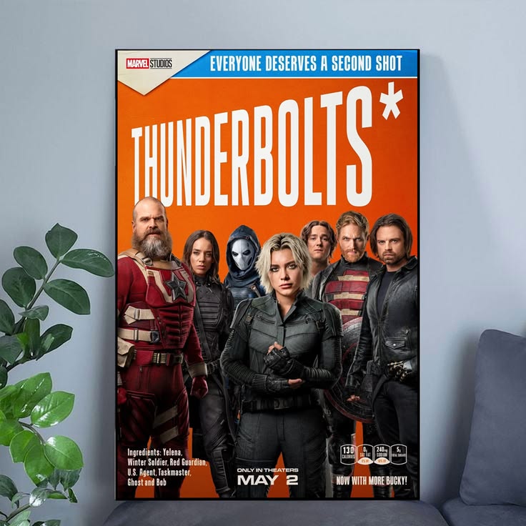 Thunderbolts Movie Poster Florence Pugh Marvel Sebastian Stan Size 24''x36''