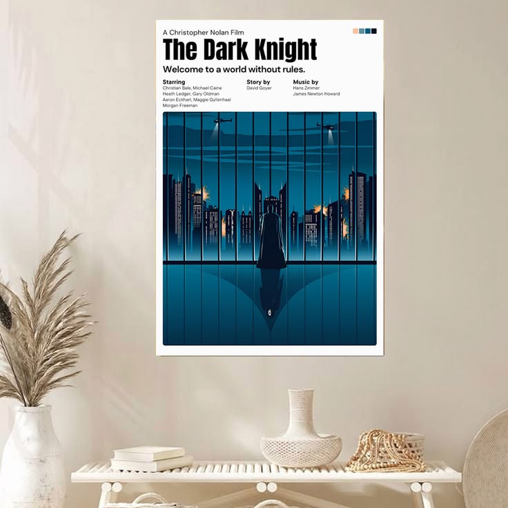 The Dark Knight Poster, Action Cinematic Wall Art