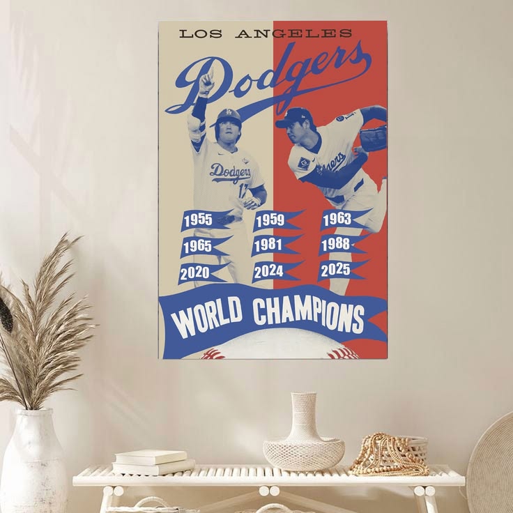 Los Angeles Dodgers 2025 Back to Shohei Ohtani World Series Champions Poster Size 24''x36''