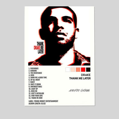 Drake Poster Thank Me Later Album Cover Poster Size 24''x36''