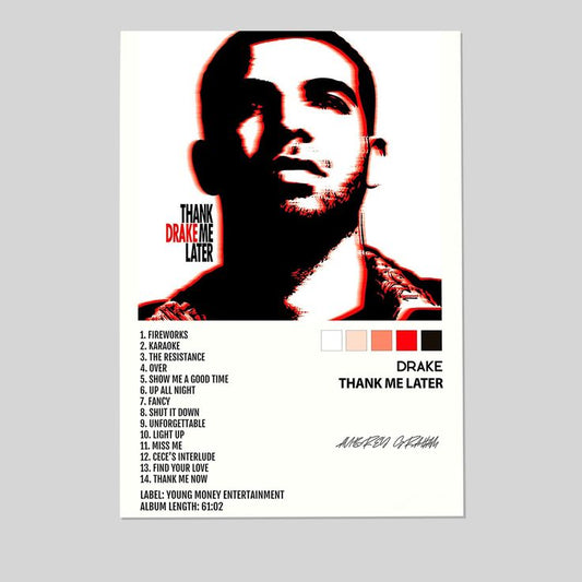Drake Poster Thank Me Later Album Cover Poster Size 24''x36''