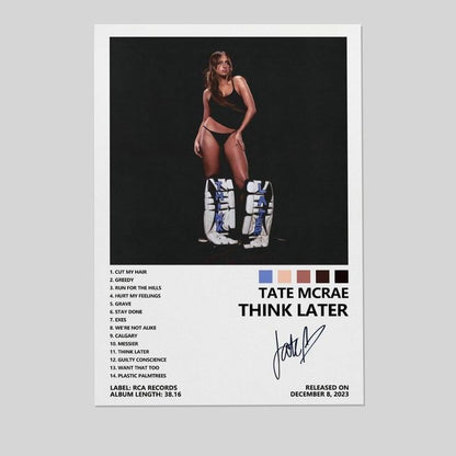 Tate McRae Poster Think Later Album Cover Poster for Bedroom Aesthetic Size 24''x36''