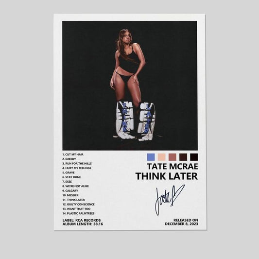 Tate McRae Poster Think Later Album Cover Poster for Bedroom Aesthetic Size 24''x36''