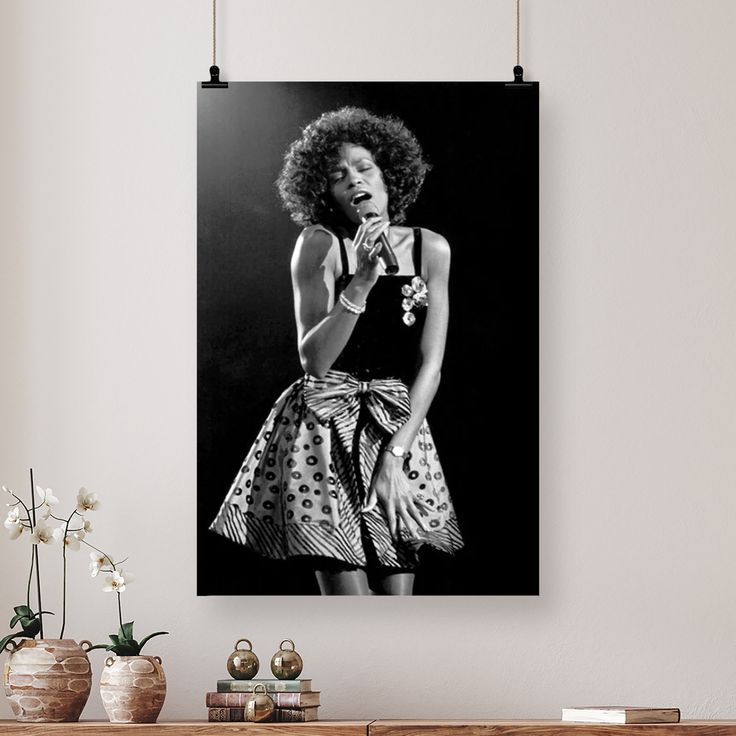 Singer Poster - Whitney Houston- Retro Style - Size 24x36