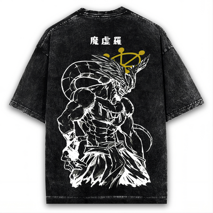2-SIDED JUJUTSU KAISEN VINTAGE WASHED ANIME SHIRT: GOJO SUKUNA MANGA WASHED TEE