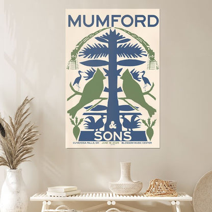 Mumford & Sons June 18, 2025 Blossom Music Center. Cuyahoga Falls, OH Poster Size 24''x36''