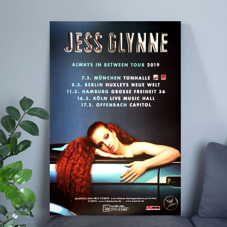 JESS GLYNNE 2019 TOUR Concert Poster Retro Style - Size 24''x36''