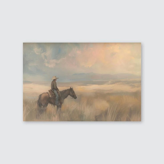 Western Cowboy Canvas Wall Art Country West wall decor painting picture Vintage Cowboy Poster Size 24''x36''