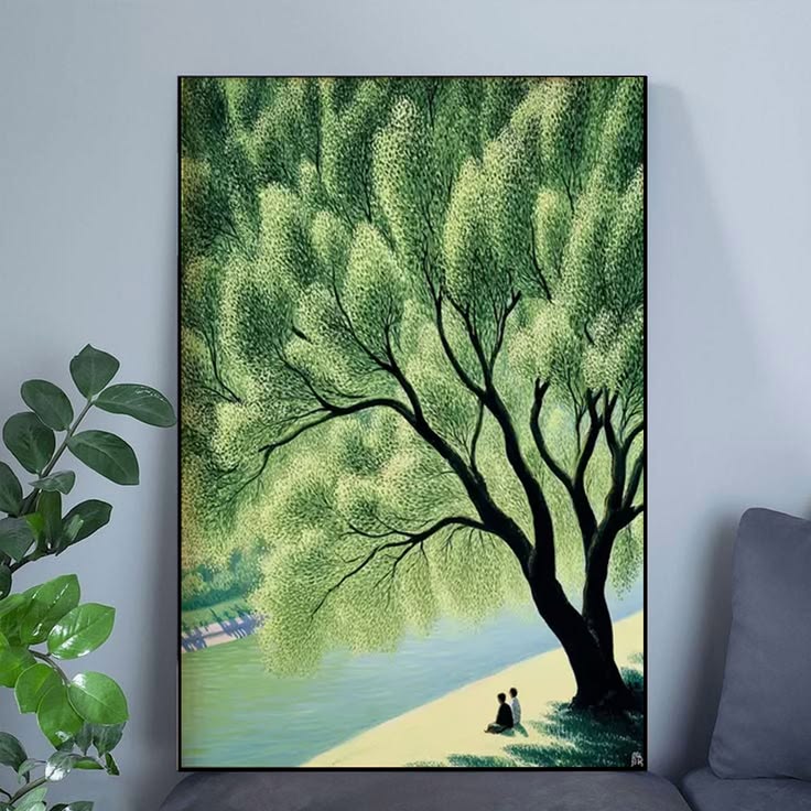 Giant Green Tree Poster, Peaceful Nature Wall Art Poster Full Size 24''x36''