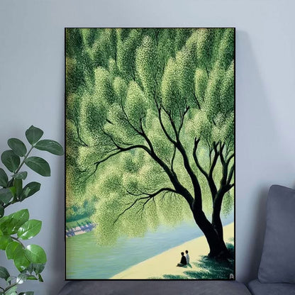 Giant Green Tree Poster, Peaceful Nature Wall Art Poster Full Size 24''x36''