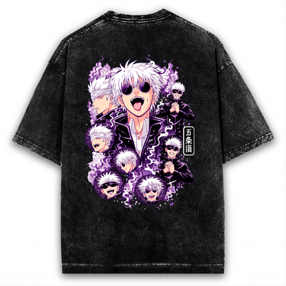 SATORU GOJO ARTWORK TEE | JUJUTSU KAISEN OVERSIZED WASHED TEE