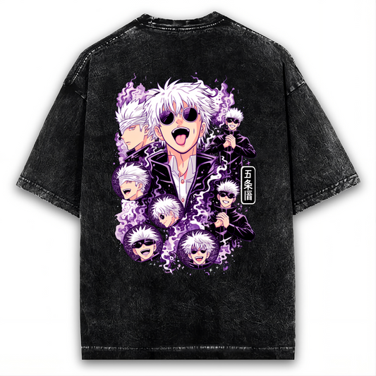 SATORU GOJO ARTWORK TEE | JUJUTSU KAISEN OVERSIZED WASHED TEE