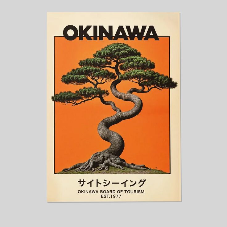 Home Decor- Orange Okinawa Wall Art Poster Size 24''x36''
