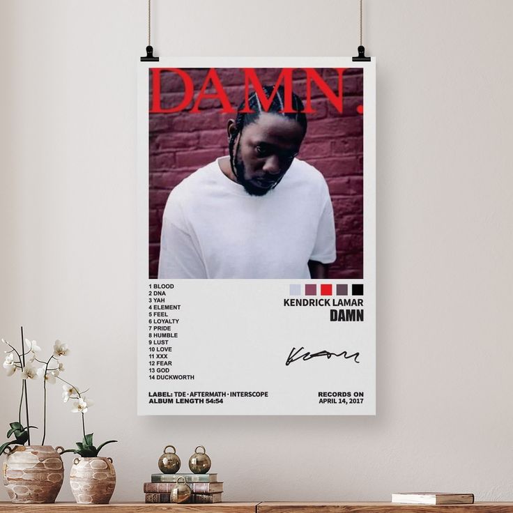 Kendrick Poster Lamar Music Poster Damn Album Cover Posters for Room Aesthetic Canvas Wall Art Bedroom Decor Size 24''x36''