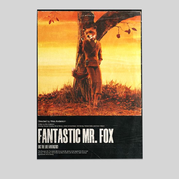 Movie Poster- Wes Anderson Fantastic Mr Fox Poster Size 24''x36''