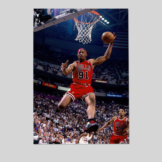 Dennis Rodman Basketball Star Poster Canvas Art And Wall Art Picture Print Modern Size 24''x36''