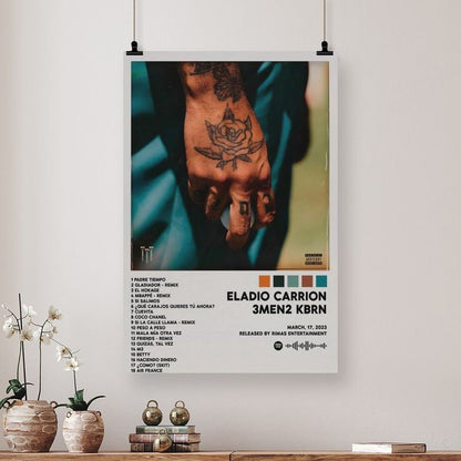 Music Poster Eladio Carrion 3MEN2 KBRN Wall Decorative Art Painting Living Room Size 24''x36''