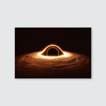 Black Hole Canvas Art: Glowing Accretion Disk, Cosmic Decor Poster