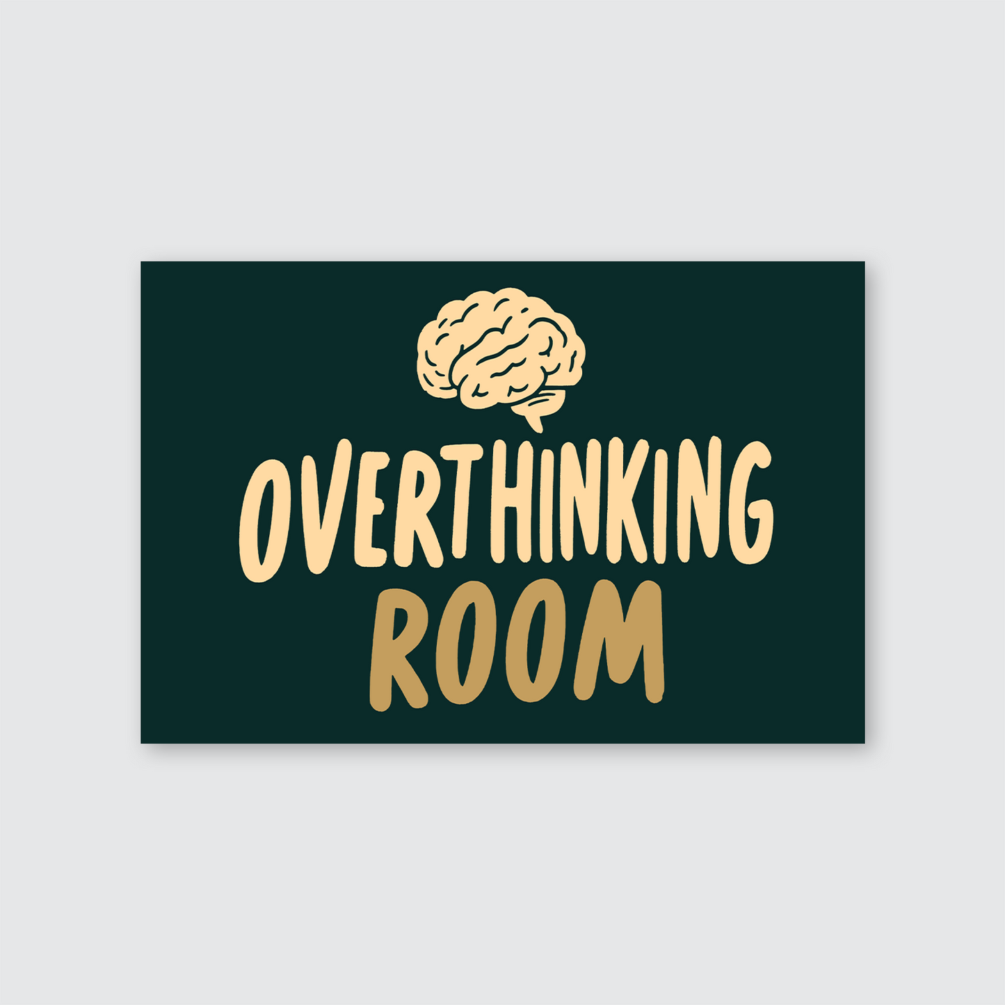 Overthinking Room Poster, Funny Office Wall Art, Funny Bathroom Wall Art, Emareld Green Print, Minimal Typography Poster, Dorm Room Poster