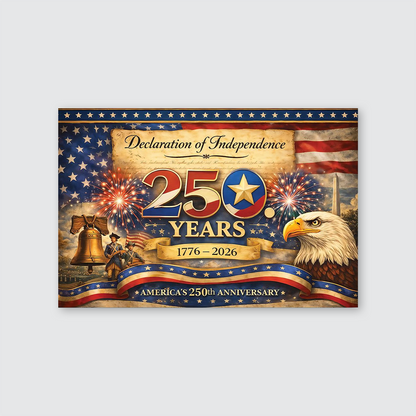 America 250th Anniversary Poster Canvas Declaration Of Independence Patriotic Wall Art Print 1776–2026 Poster Decor Home