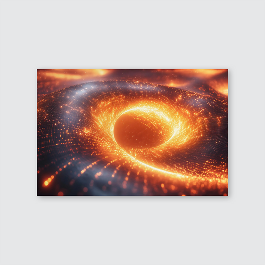 Black Hole Canvas Wall Art - Horizon Glow Modern Space Abstract Astronomy Decor Science
