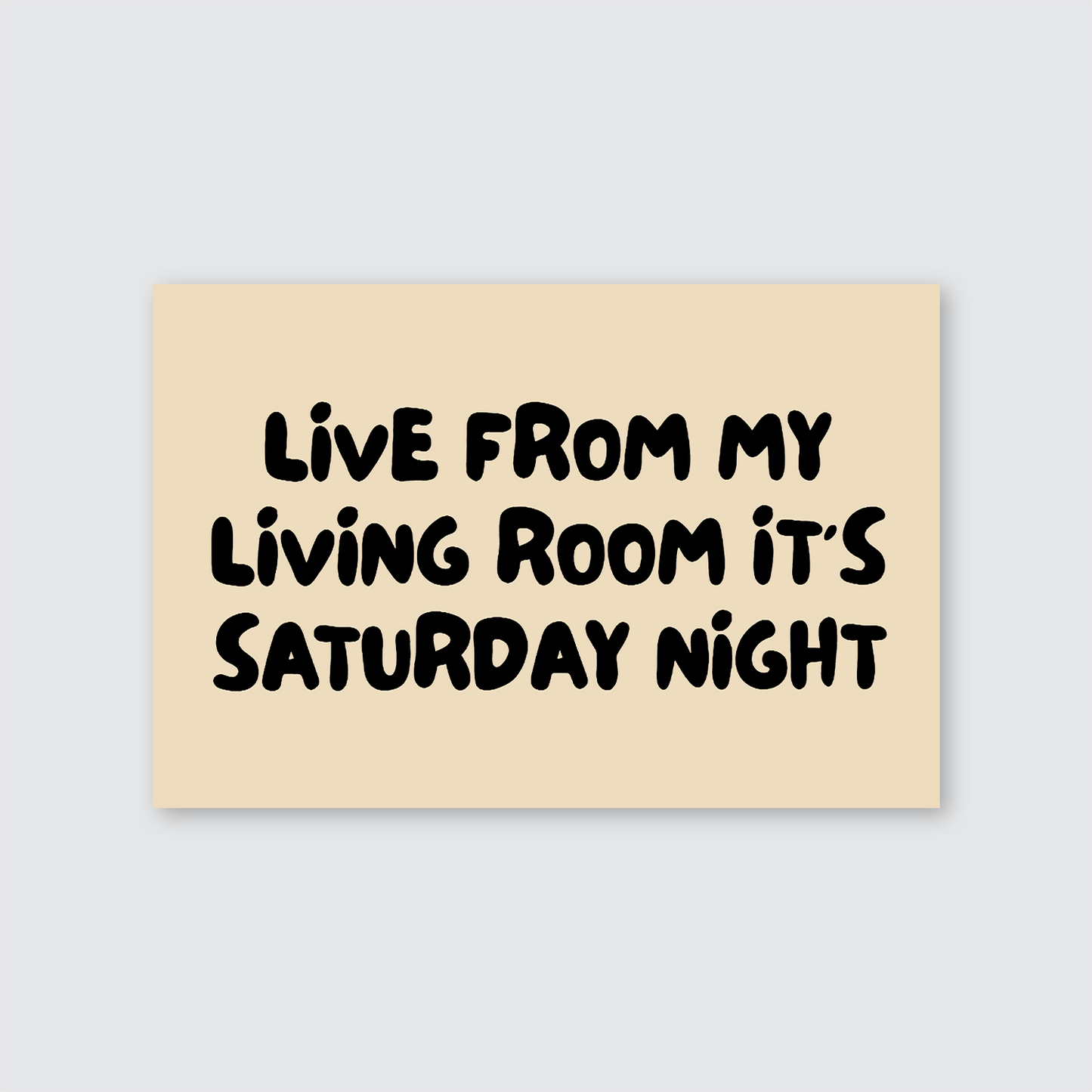 Funny Apartment Art Horizontal Print: Retro Living Room Typography