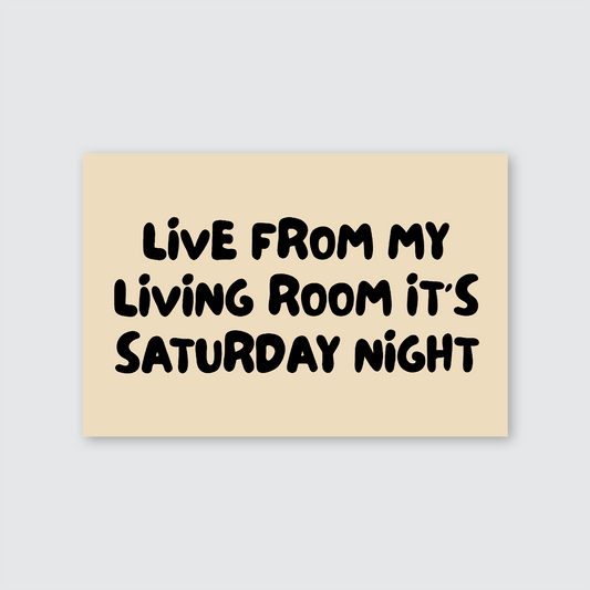 Funny Apartment Art Horizontal Print: Retro Living Room Typography
