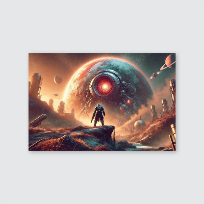 Mythpunk Exoplanet Exploration - Dystopian Sci-Fi Landscape Poster