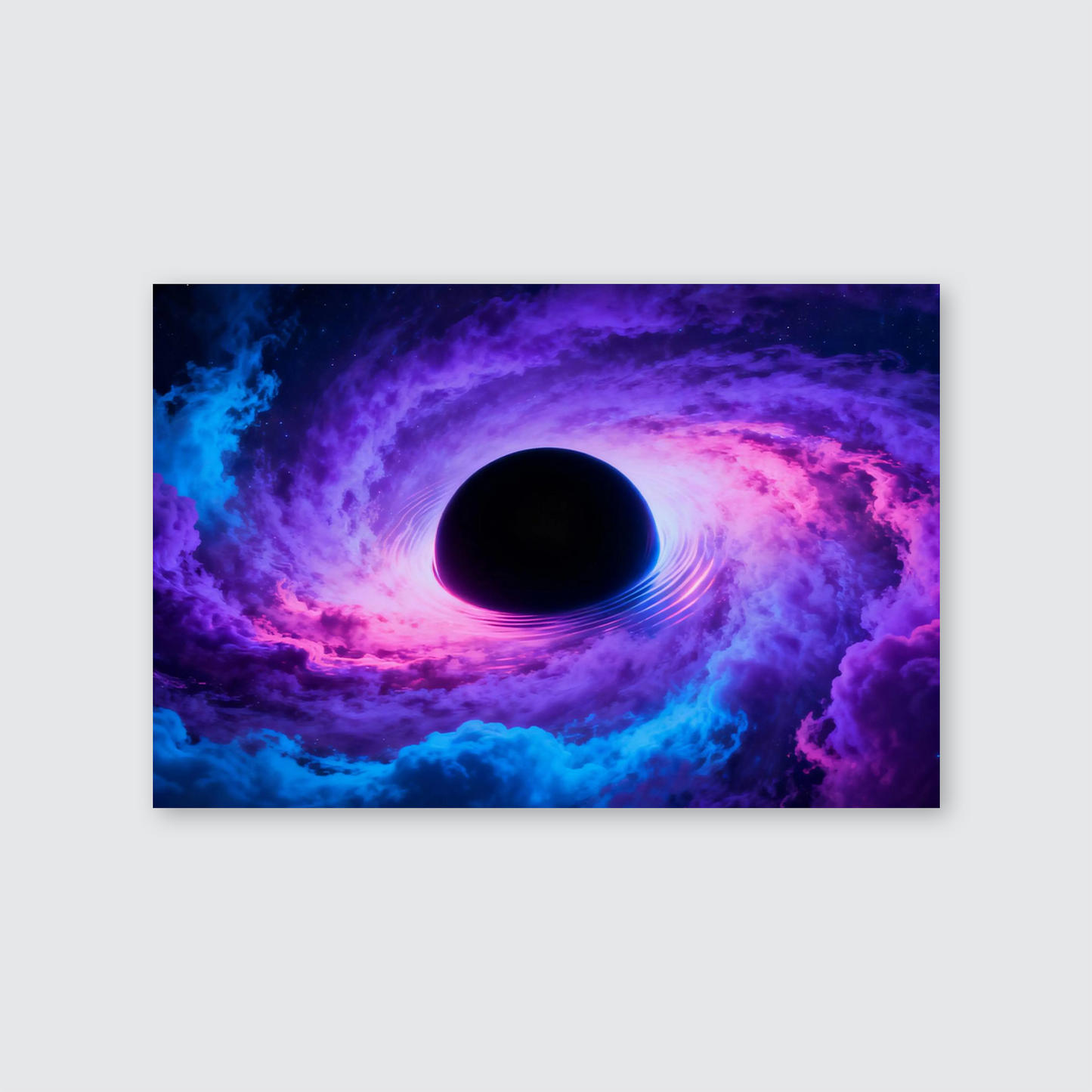 Neon Black Hole Horizon - Cosmic Void Art Poster
