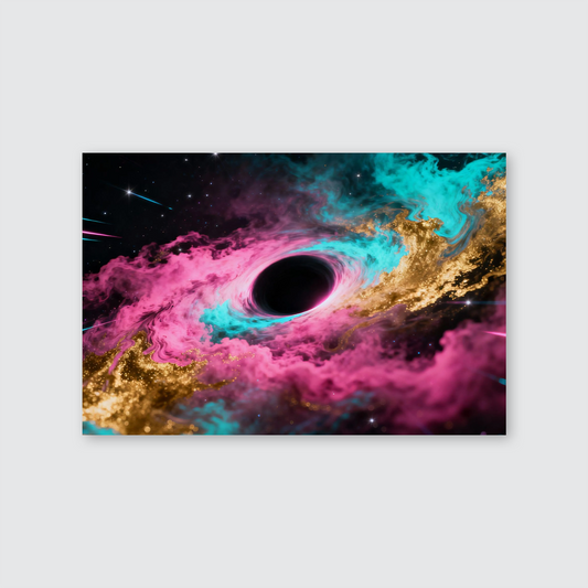 Prismatic Event Horizon - Cosmic Black Hole Poster