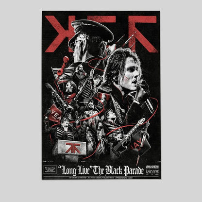 My Chemical Romance Tour Poster, Long Live The Black Parade Art  Music Poster Size 24''x36''