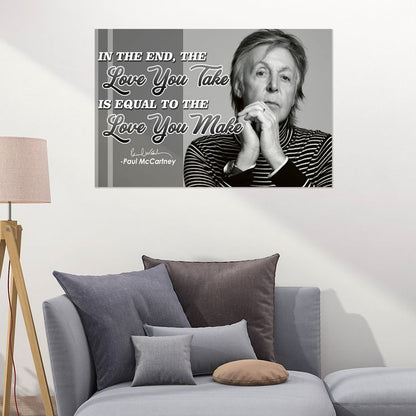 Paul McCartney Quote Poster Beatles Abbey Road Crosswalk Memorabilia Tribute Gifts Vinyl Album  Size 24''x36''