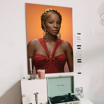 Mary J Blige Celebrity Singer Rapper Star Wall Art Home Decor - POSTER Size 24''x36''