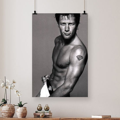 Posterazzi Jon Bon Jovi In Versace Underwear Black And White Photo Print Size 24''x36''