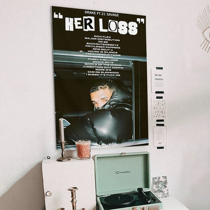 Drake Poster Her Loss Music Covers Posters for Room Aesthetic Size 24''x36''