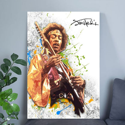Jimi Hendrix Great Gift For Musicians, Guitarists and Rock n Roll Fans - Retro Chic Home Decor Size 24''x36''