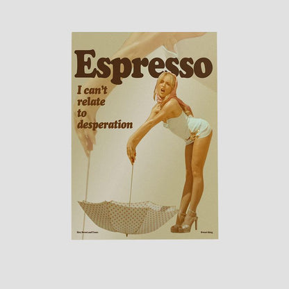 Sa.b.rina Car.penter Poster – Espresso Aesthetic Wall Art – Coquette Pop Star Print Retro Style - Size 24''x36''