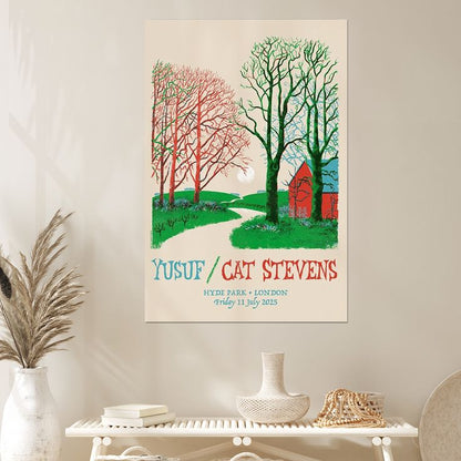Music Poster Yusuf/Cat Stevens Hyde Park Event Poster Folk Rock Music Concert Retro Style - Size 24''x36''