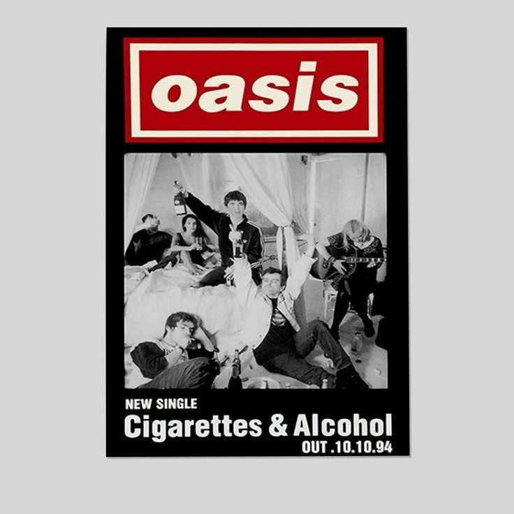 OASIS Cigarettes and Alcohol Promo Poster Print Size 24''x36''