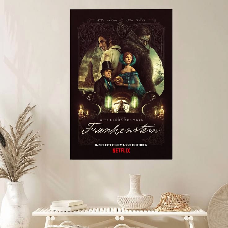 Frankenstein Movie Poster Oscar Isaac Mia Goth Jacob Elordi Horror Size 24''x36''