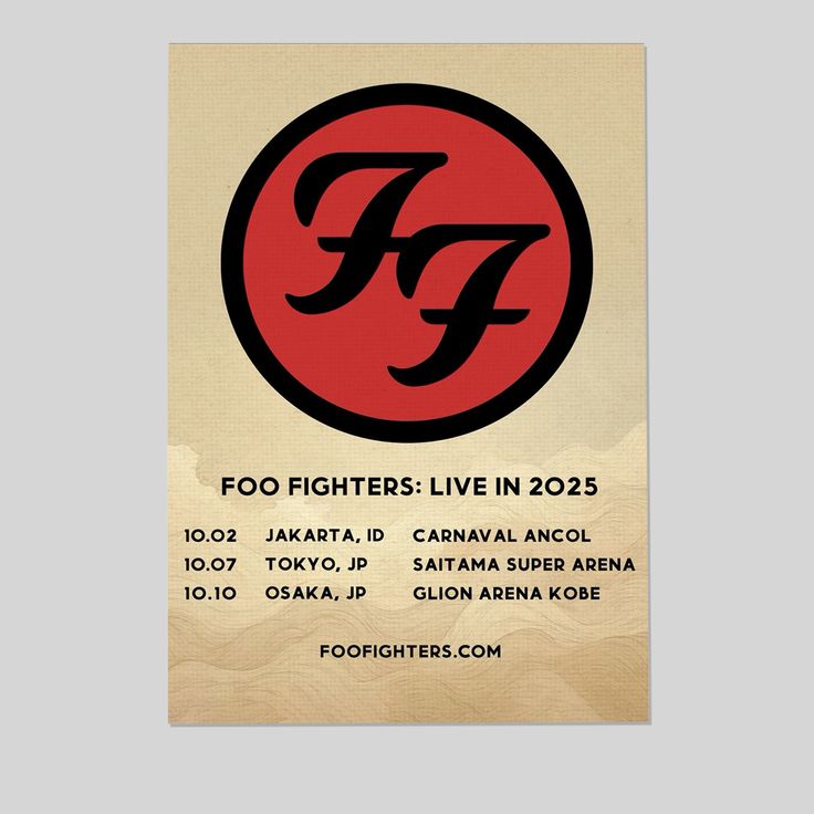 NEW Foo Fighters Tour Live In 2025 New Show Announced Poster Size 24''x36''