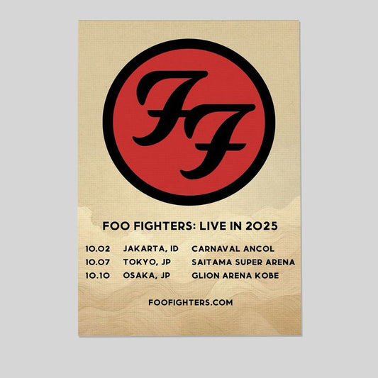 NEW Foo Fighters Tour Live In 2025 New Show Announced Poster Size 24''x36''