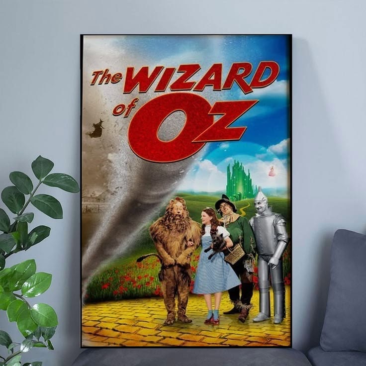 The Wizard of Oz (1939) Movie Poster, Classic Movie Wall Art Poster Size 24''x36''