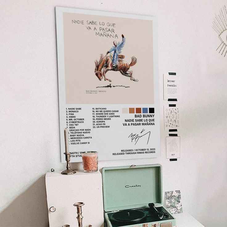 Bad Poster Bunny Nadie Sabe Lo Que Va A Pasar Mañana Music Album Cover Posters for Room Aesthetic Size 24''x36''