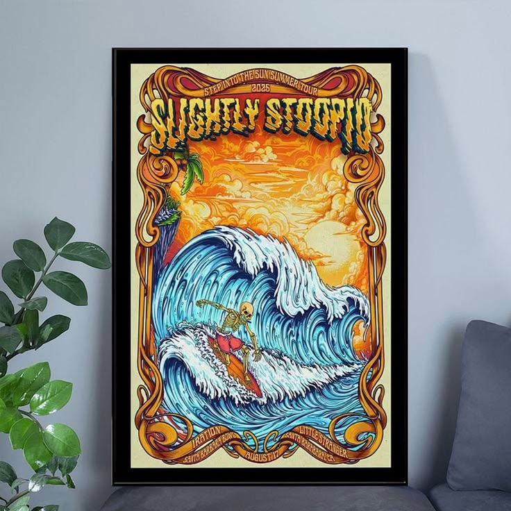 Slightly Stoopid Poster 2025 Step Into The Sun Summer Tour Concert Poster Full Size 24''x36''