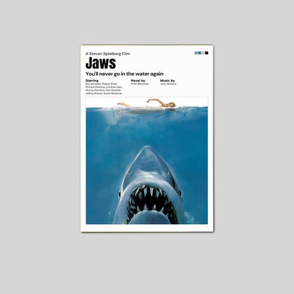 Jaws Poster, Thriller, Suspenseful Cinematic Wall Art