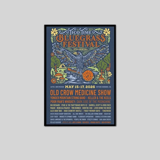 Tico Time Bluegrass Festival 2026 Concert Poster Full Size 24''x36''